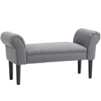 Sitzbank, Bettbank, robuste Bauweise, weiche Polsterung, 102x36x51 cm, Grau