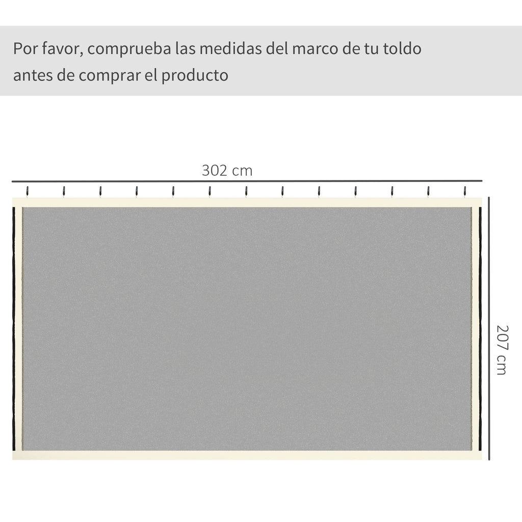 302 x 207cm Universal Replacement Mesh Sidewall Netting for Patio Gazebos and Canopy Tents, (Sidewall Only) Cream White