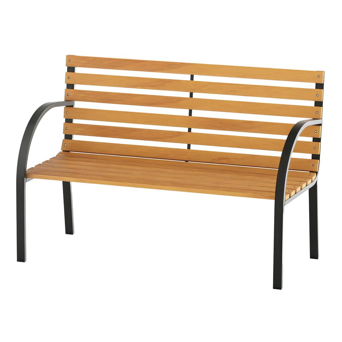 Garden Bench, 122Lx60Wx80H cm-Steel/Wood