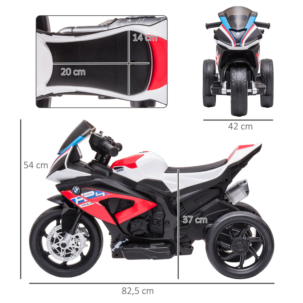 Kindermotorrad, Elektromotorrad, Scheinwerfer, 3 Musikmodi, f¨¹r Kinder 1,5-5 Jahre, Rot, 82,5 x 42 x 54cm