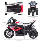 Kindermotorrad, Elektromotorrad, Scheinwerfer, 3 Musikmodi, f¨¹r Kinder 1,5-5 Jahre, Rot, 82,5 x 42 x 54cm