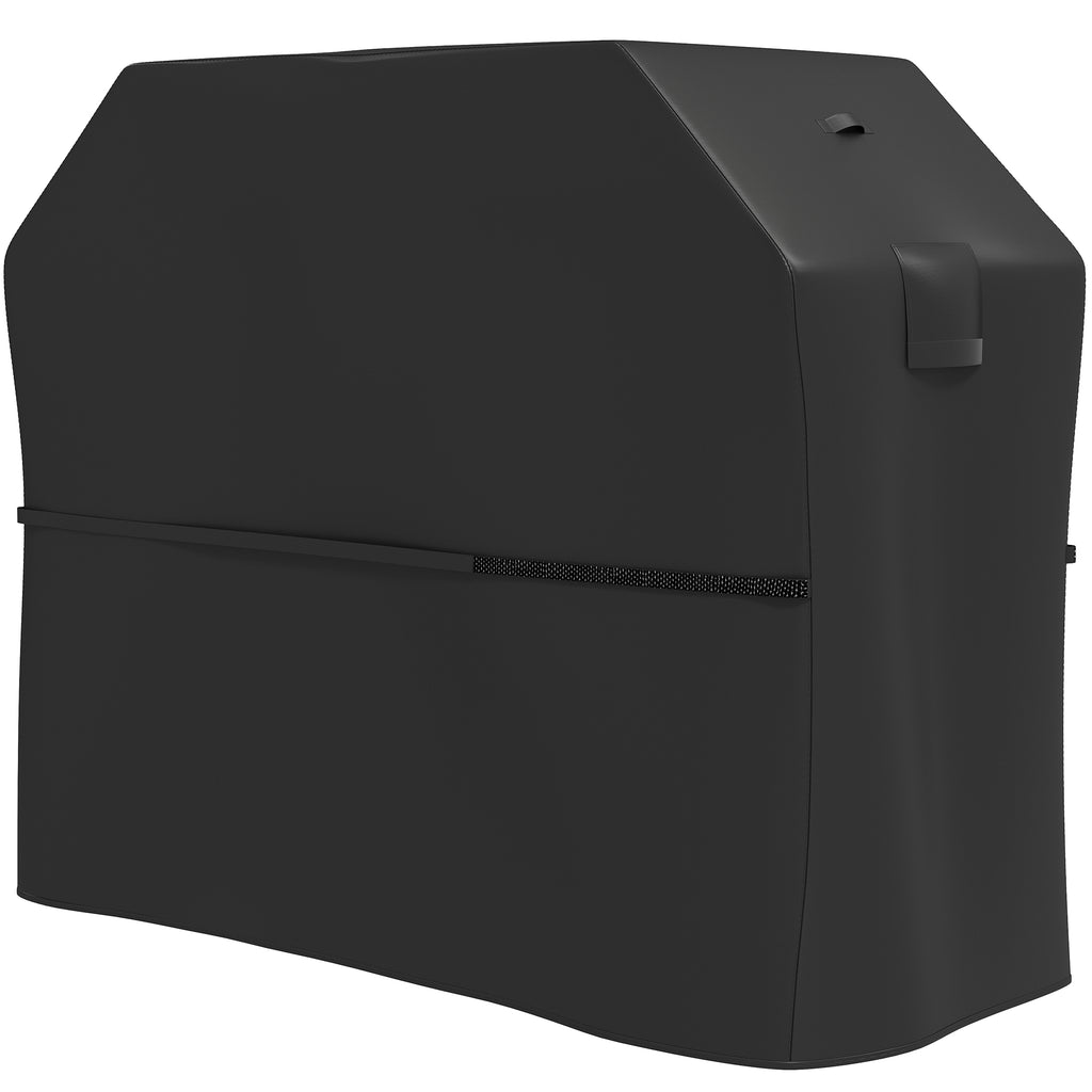  BBQ Cover for Rectangular Gas Grill, 600D UPF30+ Oxford Fabric Barbecue Cover for Waterproof Protection Rip-Proof, with Windproof Hook and Loop Fasteners, Vents, 147 x 61 x 122 cm, Black