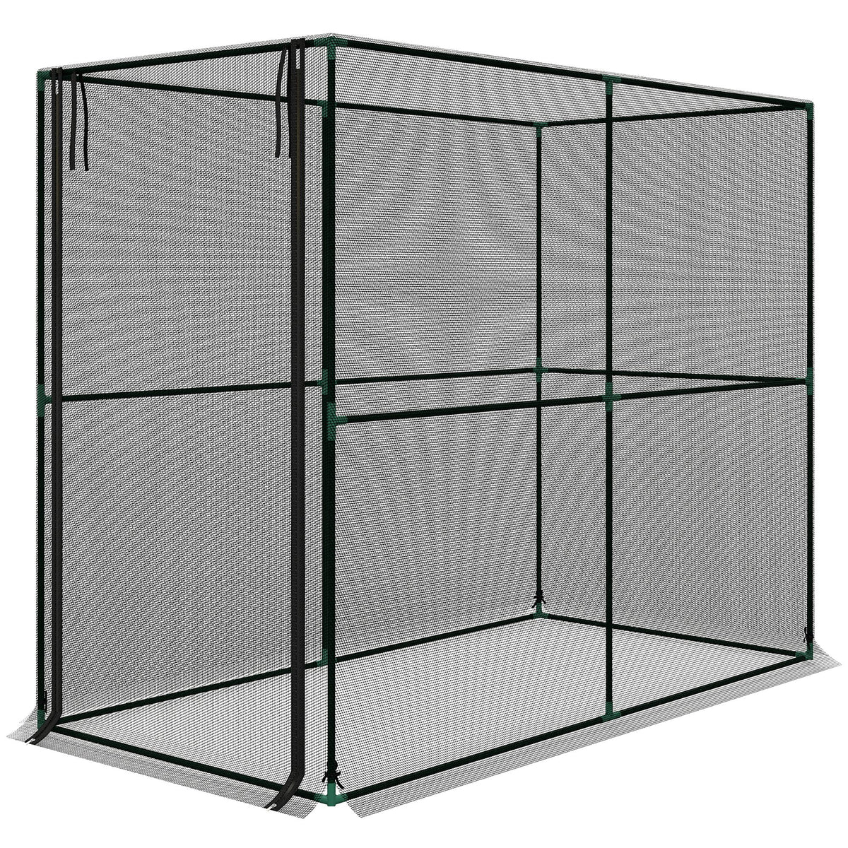 Fruit Cage Bird Netting, Brassica Cage Plant Protection Tent with Zipped Door, Anti Bird, Insects, Small Animals, Black