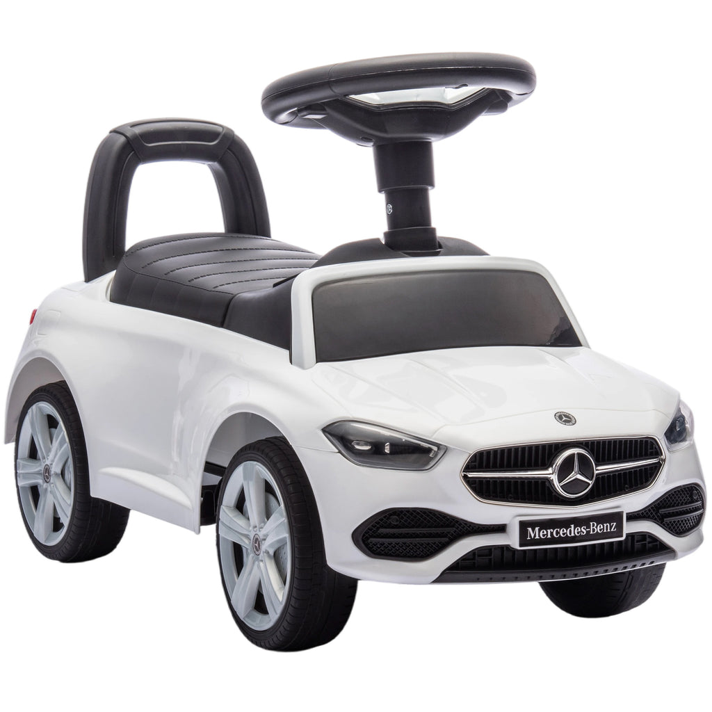 Official Mercedes-Benz Ride On Car, Foot to Floor Sliding Walker with Horn, Engine Sounds and Under-Seat Storage, White