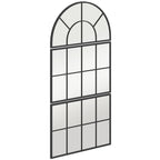 Wandspiegel, Fensterspiegel, dreiteilig, Metallrahmen, 76 x 53 cm, Schwarz
