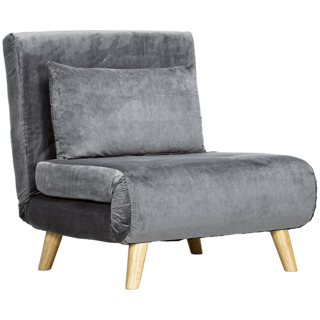 2-in-1 Sessel, Relaxsessel, G?stebett, 72 cm x 78 cm x 79 cm, Grau