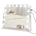 LED-Kosmetikspiegel, 3 Lichtmodi, dimmbar, Touchsteuerung, USB, 62,5 x 49,5cm, Weiß
