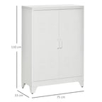 Aktenschrank Metallschrank Mehrzweckschrank mit magnetischer Lamellen-Doppelt¨¹r 75 x 33 x 110 cm Wei?