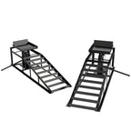 2er-Set hydraulische Auffahrrampe höhenverstellbar Schwellenrampe 3 t Tragkraft, Bordsteinrampe für Reifen bis 23 cm