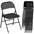 2er-Set Klappstühle, Tragbare Bürostühle, Stahlbeine, Faltstuhl für Büro, Empfang, Wartezimmer, Kunstleder, Schwarz