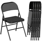 2er-Set Klappstühle, Tragbare Bürostühle, Stahlbeine, Faltstuhl für Büro, Empfang, Wartezimmer, Kunstleder, Schwarz