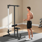 Exercise Pulley Machine Power Tower with Adjustable Seat Cable Positions