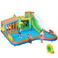 Hüpfburg für Kinder, mit Wasserrutsche, Planschbecken, Kletterwand, für drinnen und draußen, 360 x 315 x 195 cm, Bunt