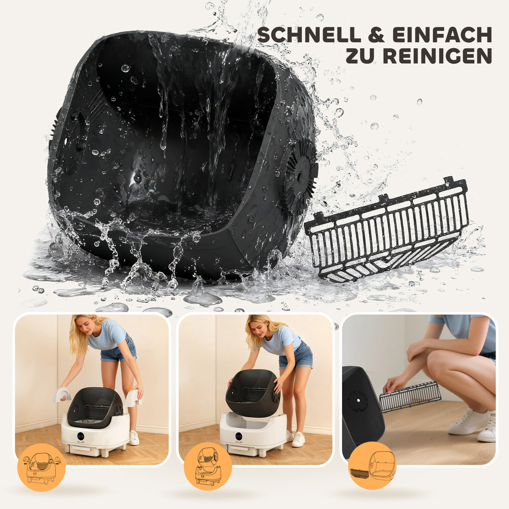Selbstreinigende Katzentoilette, 42,7L Katzenklo für Katzen 1-5 kg