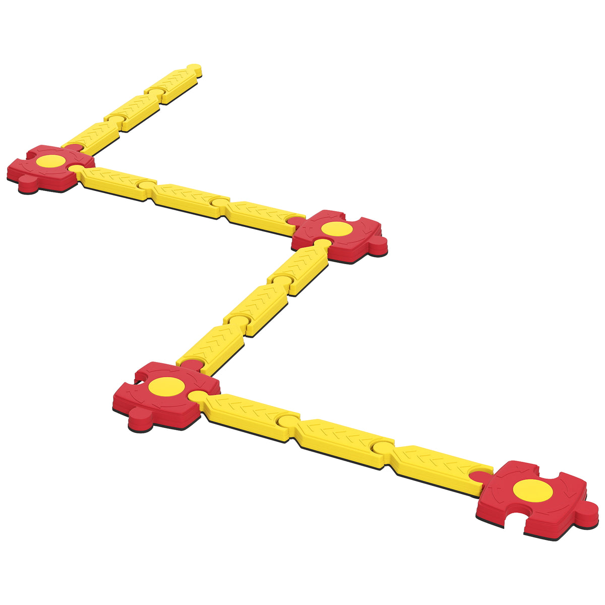Kinder Schwebebalken-Set, frei gestaltbar, Kunststoff, flexible Teile, Gelb+Rot