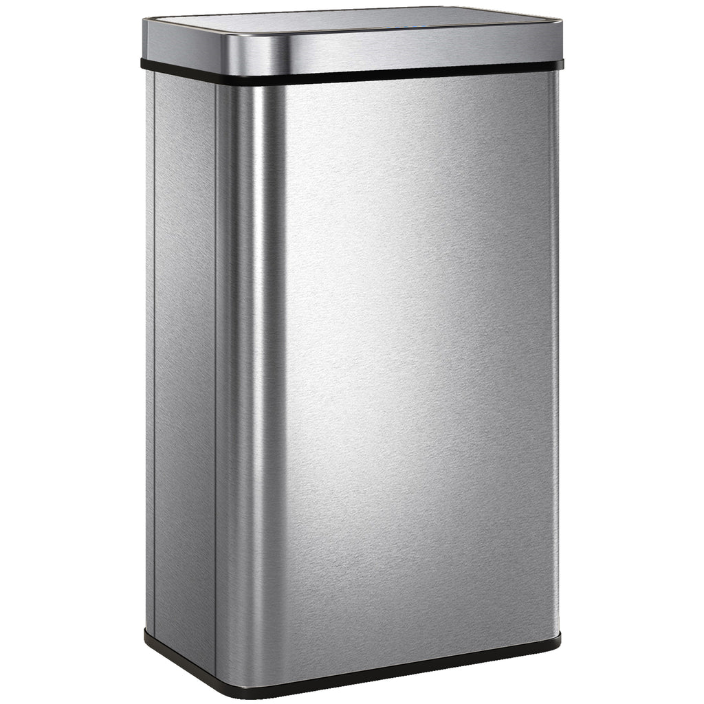 60 L Sensor Can, Sensor Bin with Soft-Close Lid, Fingerprint-Proof Stainless Steel, Silver Tone