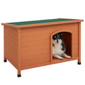 Wooden Dog Kennel, Outdoor Pet House, with Removable Floor, Openable Roof, Water-Resistant Paint - Natural Wood Tone