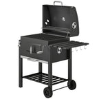 Charcoal Grill, with Height-Adjustable Coal Pan - Black