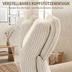 2 Motoren Relaxsessel Elektrisch Verstellbar Drehbar Creme