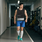 20KG Adjustable Weighted Vest, Running Weight Vest, with 30 Metal Weights, Reflective Strips, for Running, Exercise