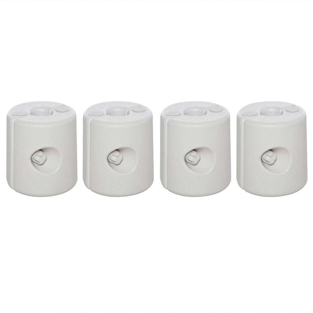 4 Pack 36 kg Gazebo Weights, Canopy Tent Weights with Rapid Clip, Gazebo Leg Weights Fill with Sand or Water, White