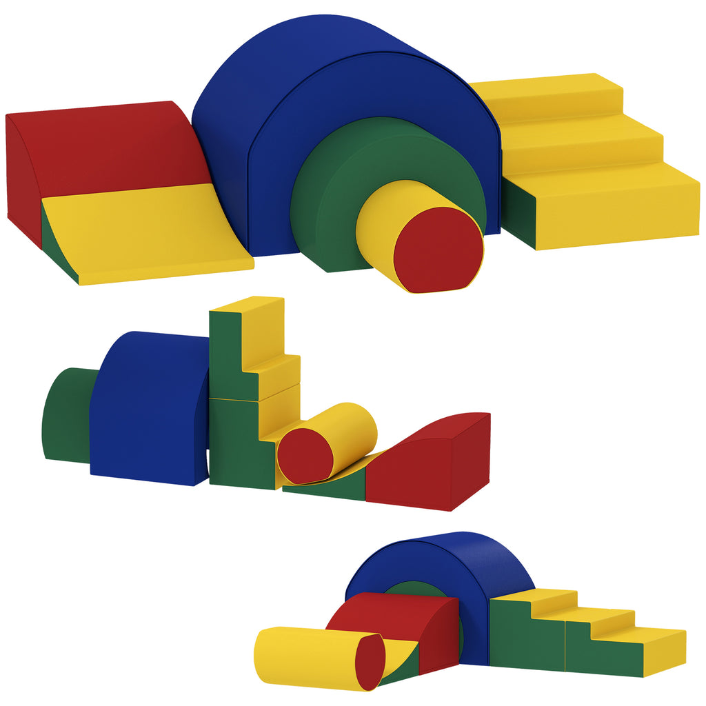 5-teiliges Softbaustein-Set f¨¹r Babys & Kleinkinder, Schaumstoff, Kunstleder, 5 kreative Formen, Indoor-Set zum Klettern, Krabbeln, Spielen, Bunt