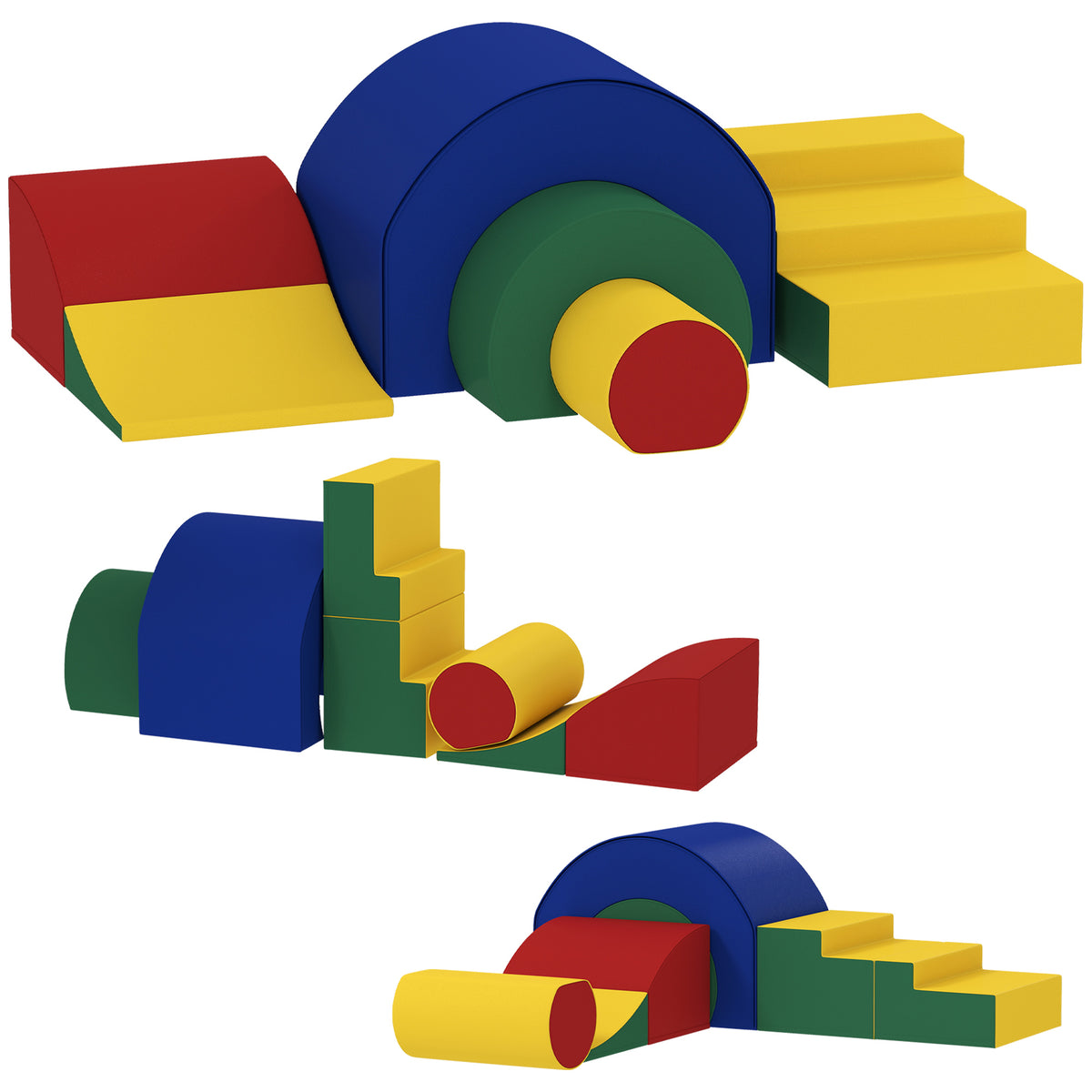 5-teiliges Softbaustein-Set f¨¹r Babys & Kleinkinder, Schaumstoff, Kunstleder, 5 kreative Formen, Indoor-Set zum Klettern, Krabbeln, Spielen, Bunt
