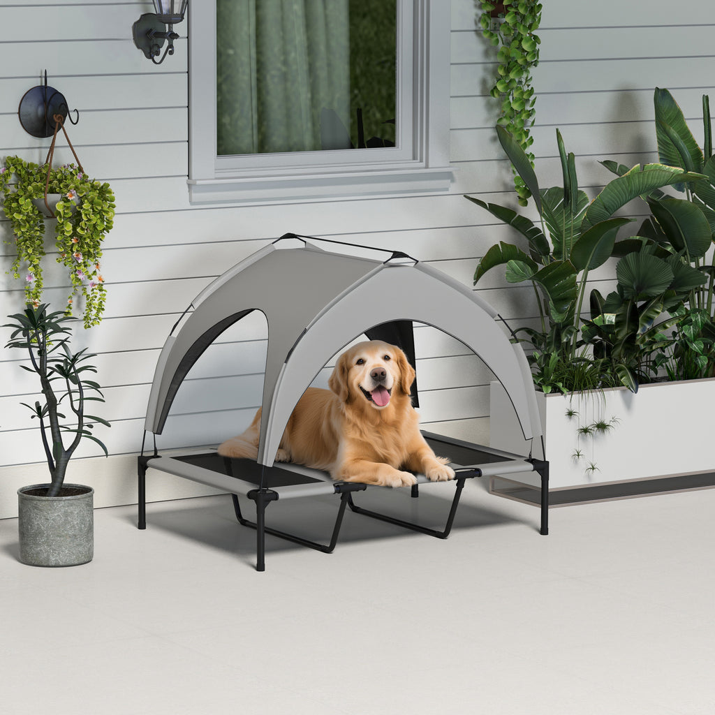 Cooling Raised Pet Bed w/ Washable Breathable Mesh, for Large Dogs, 106 x 76 x 94cm - Light Grey