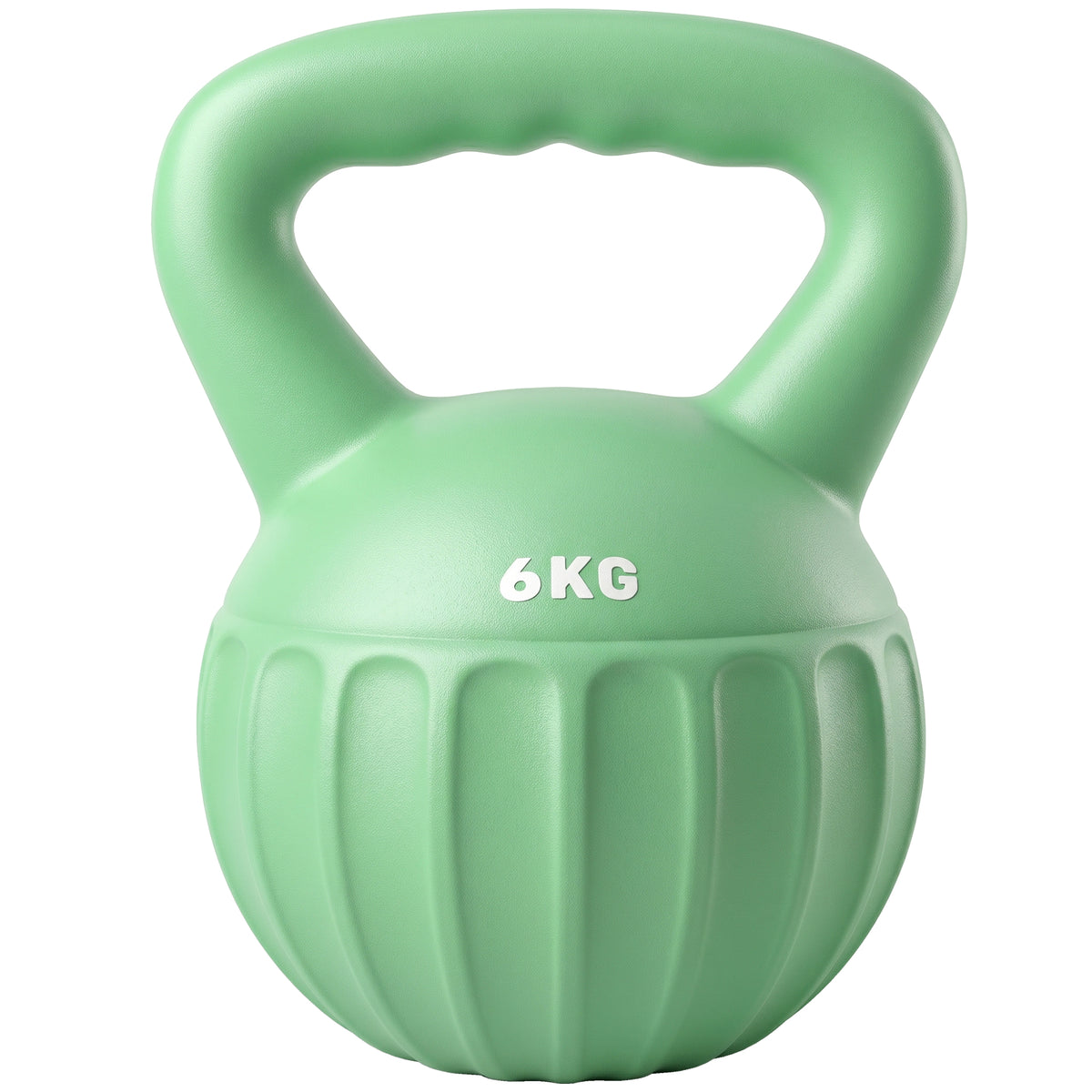 Kettlebell Kugelhantel 6 kg Gewicht-Hantel mit Sand befüllt für Anfänger Zuhause Krafttraining 17 x 17 x 23 cm Grün