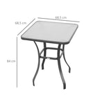  Gartentisch Bistrotisch Glastisch Hartglas+Metall Schwarz L68,5xB68,5xH84cm
