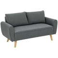 Zweisitzer-Sofa, Stoffcouch, 2 R¨¹ckenkissen, Cordbezug, 145 x 75 x 78 cm, Anthrazit