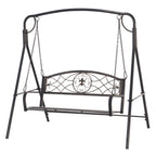 Gartenschaukel Schaukelbank für den Garten Outdoor-Schaukel, Vintage Design, Messing-Optik, 167 cm x1 23 cm x 175cm