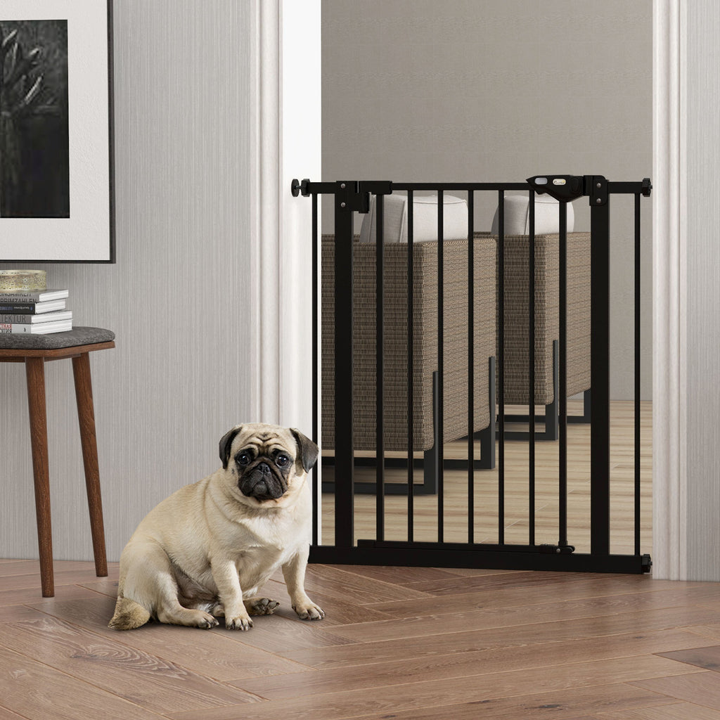 Adjustable Safety Gate w/ One Extensions, Four Adjustable Screws, Black