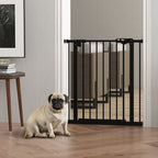 Adjustable Safety Gate w/ One Extensions, Four Adjustable Screws, Black
