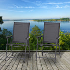 Set of Two Folding Garden Chairs - Black