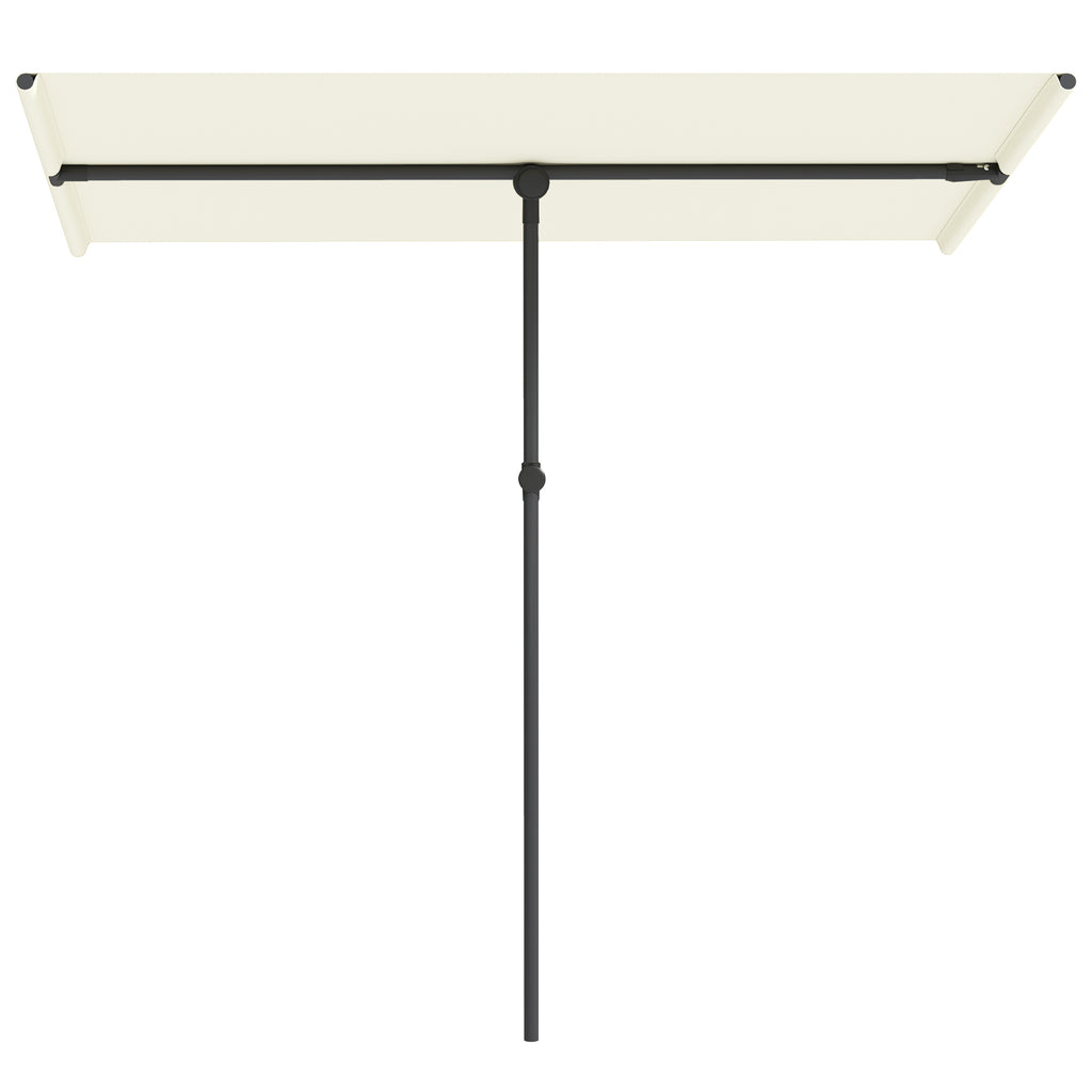 Sonnenschirm 180 Grad drehbar H?henverstellbar Gartenschirm mit Aluminium-Mast 150x205cm Beige
