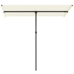 Sonnenschirm 180 Grad drehbar H?henverstellbar Gartenschirm mit Aluminium-Mast 150x205cm Beige