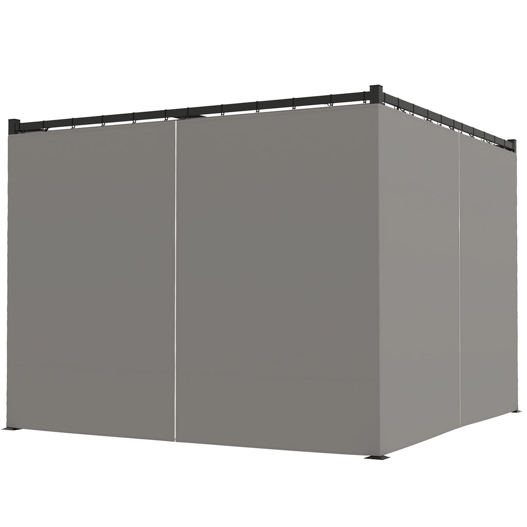 3 x 3m Moving Canopy Metal Pergola, with Curtains - Grey