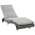 Polyrattan Sonnenliege Gartenliege mit Kissen 5-stufig verstellbar Rattanliege Gartenmöbel Liege S-Form Metall Grau 207 x 70 x 70 cm