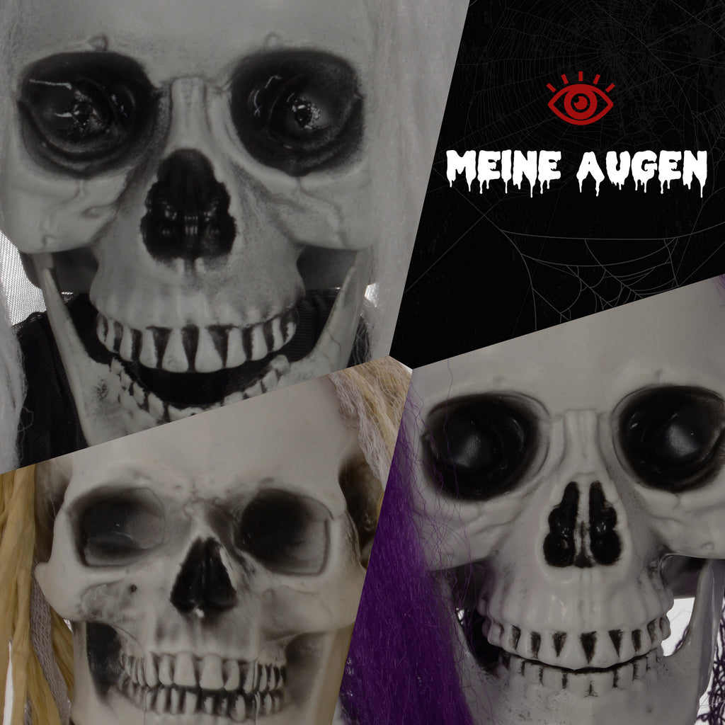 Set of 3 Hanging Skeleton Halloween Decorations, Scary Flying Ghost for Garden, Party, 90/110/170cm