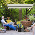 Sonnenschirm 180 Grad drehbar H?henverstellbar Gartenschirm mit Aluminium-Mast 150x205cm Beige