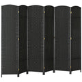 6 Panel Folding Room Divider, Freestanding Privacy Screen for Living Room, Bedroom and Office, 240 x 170cm, Black