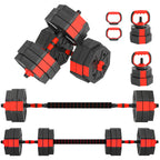 6-in-1 Hantelset Kurzhantel Set Kurzhanteln Langhanteln verstellbar 30 KG für Krafttraining Zuhause