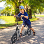 Kids Scooter Kick Scooter, with 12" EVA Tyres, Rear Brake, Big Wheels Scooter for 5-12 Years , Black