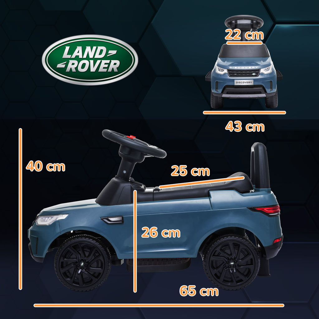 Elektro Kinderauto 6V, Land Rover, Fahr-/Schiebemodus, Scheinwerfer, Musik, Hellblau