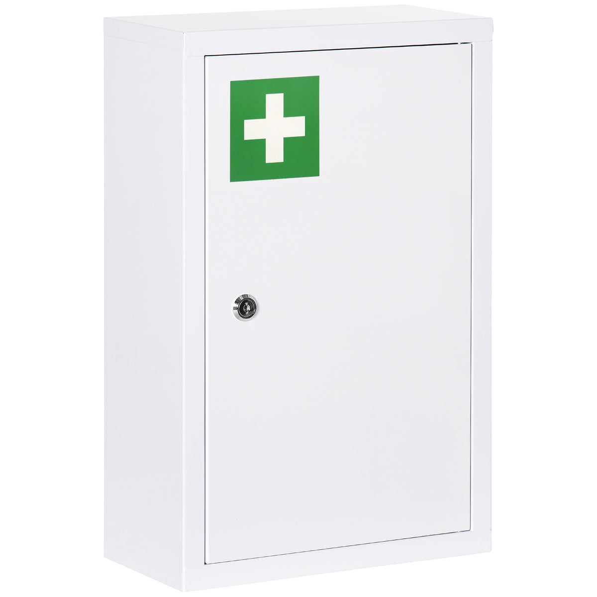 Medizinschrank, 3 F?cher, abschlie?bare T¨¹r, stabiles Stahlgeh?use, wei?, 30 x 14 x 46 cm