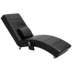 Relaxliege Elektrisch Fernsehsessel Massagesessel mit Liegefunktion 8 Massagepunkten Relaxsessel mit Zero-G Design für Wohnzimmer Kunstleder Schwarz
