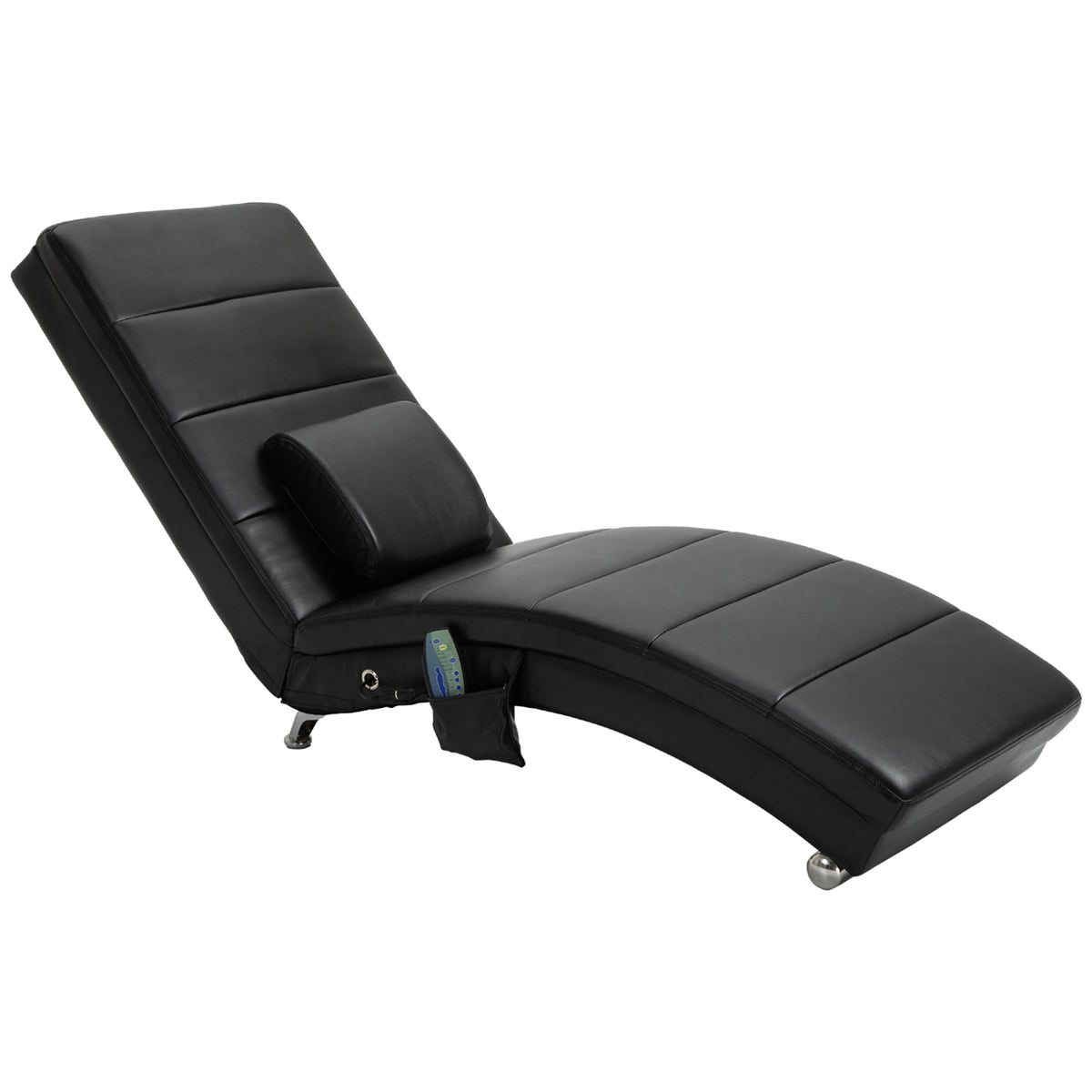 Relaxliege Elektrisch Fernsehsessel Massagesessel mit Liegefunktion 8 Massagepunkten Relaxsessel mit Zero-G Design für Wohnzimmer Kunstleder Schwarz