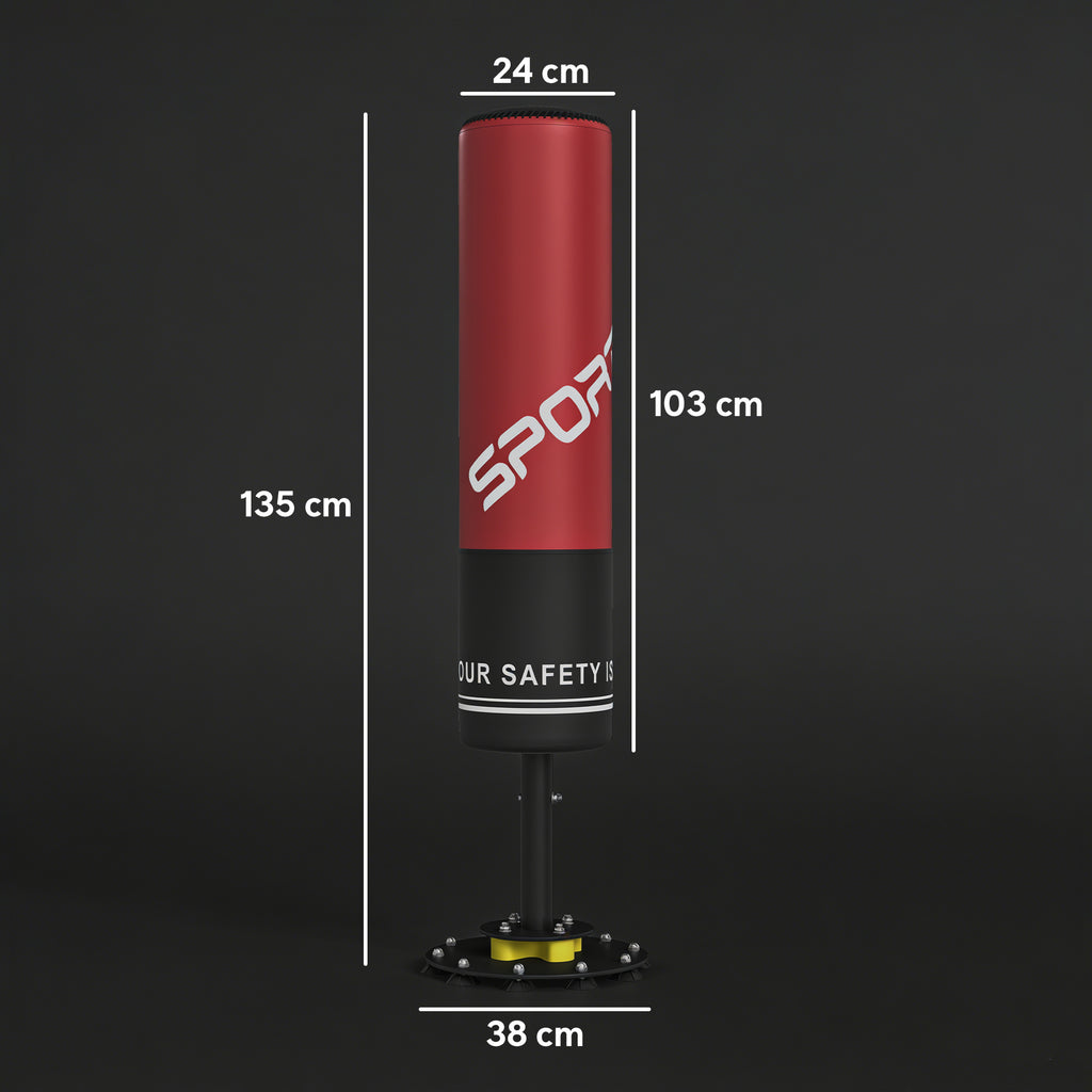 Boxsack freistehend 135 cm Standboxsack 10 Saugnäpfen und Stoßdämpfer für Erwachsene Jugendliche
