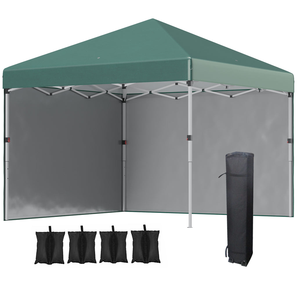 Faltpavillon, 2 Seitenwände, höhenverstellbar, mit Transporttasche, rostfreies Stahlgestell, 3 x 3 m, Grün